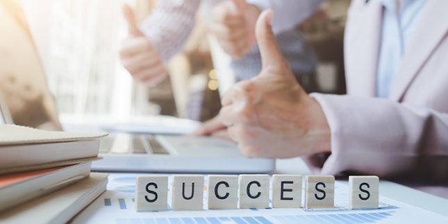 Business teamwork success concept. Future Success to Tech Companies